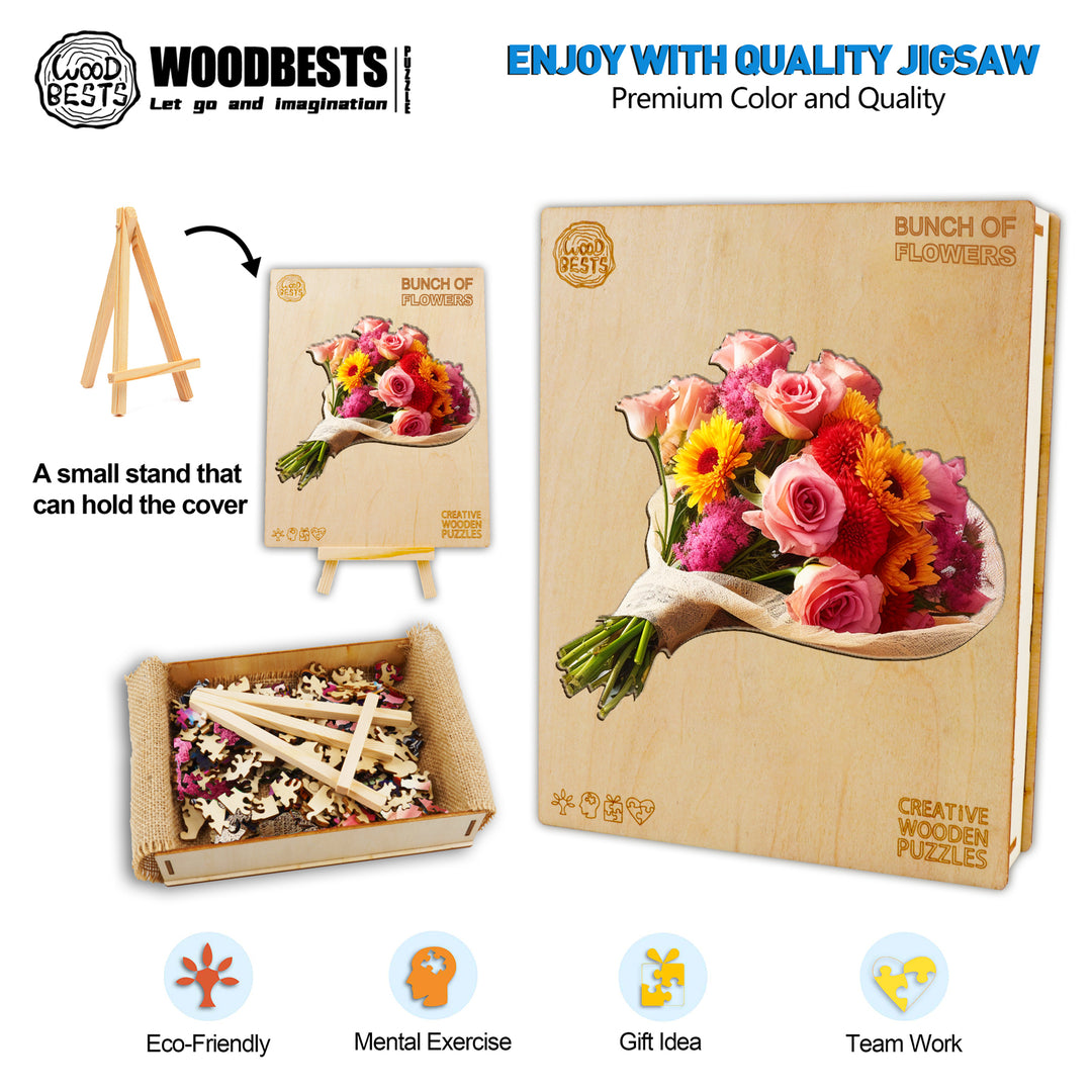 Flowers Bouquet Wooden Jigsaw Puzzle