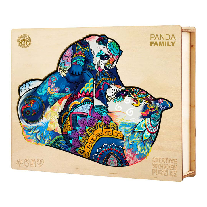 Panda Family Wooden Jigsaw Puzzle - Woodbests