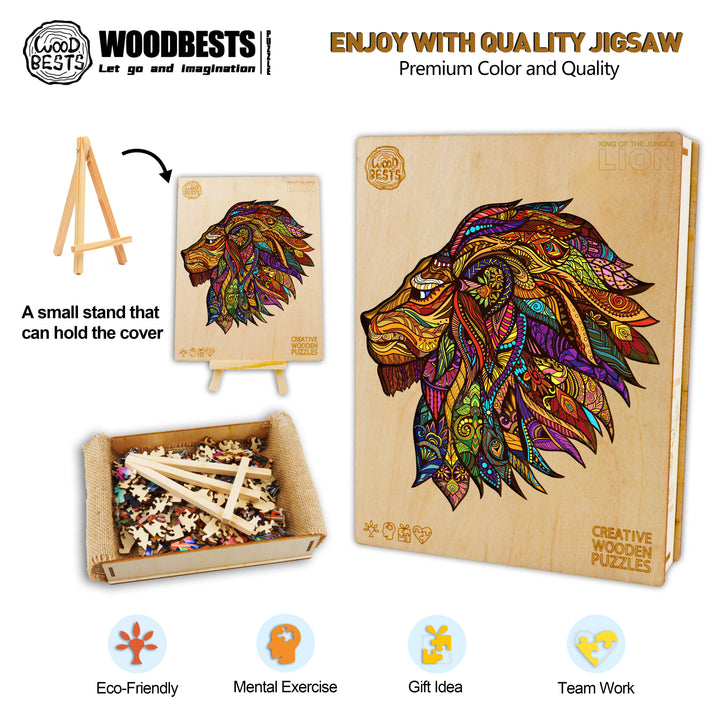 The Jungle King Wooden Jigsaw Puzzle - Woodbests