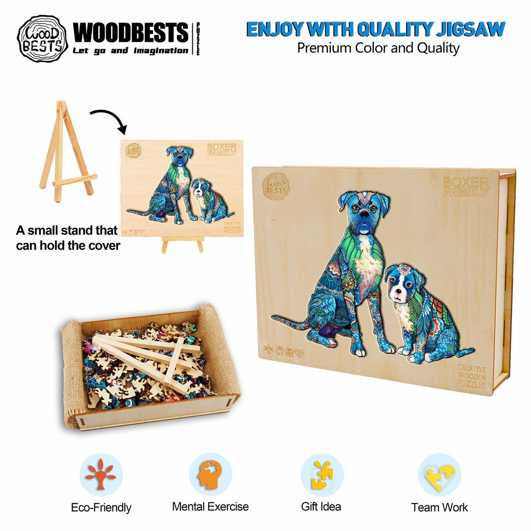 Boxer Family Wooden Jigsaw Puzzle