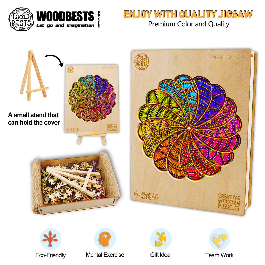 Mandala-4 Wooden Jigsaw Puzzle - Woodbests