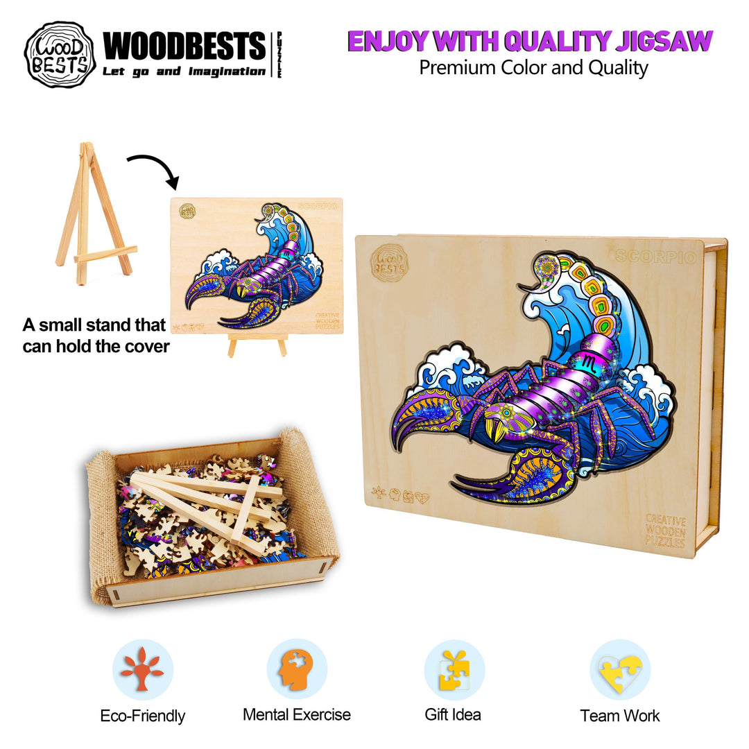 Constellation Scorpio Wooden Jigsaw Puzzle - Woodbests