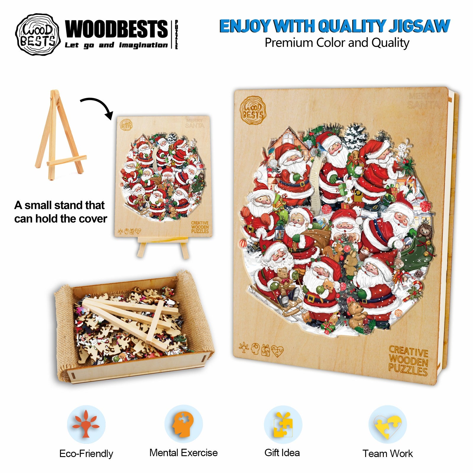 Merry Santa Wooden Jigsaw Puzzle