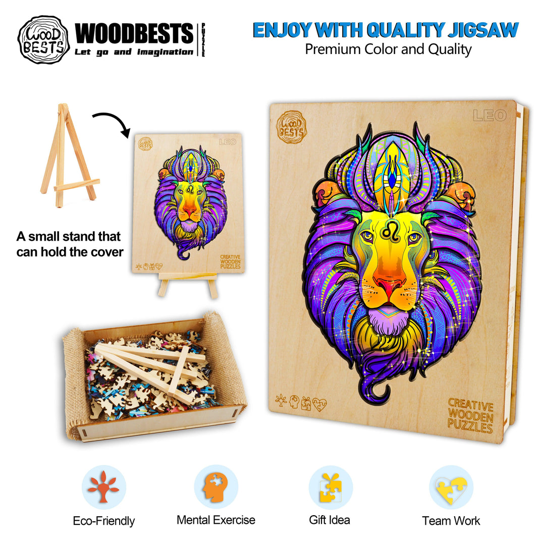 Constellation Leo Wooden Jigsaw Puzzle - Woodbests