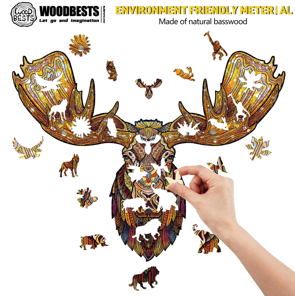 Majestic Moose Wooden Jigsaw Puzzle - Woodbests