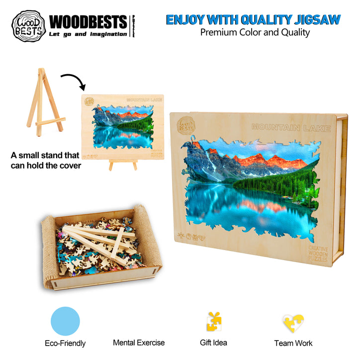 Mountain Lake Wooden Jigsaw Puzzle - Woodbests