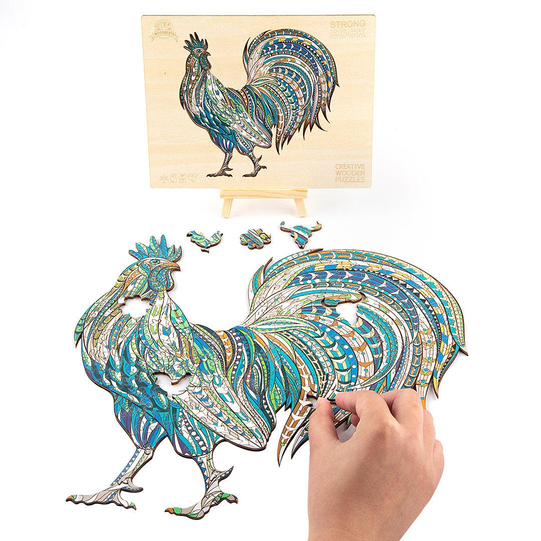 Strong Rooster Wooden Jigsaw Puzzle