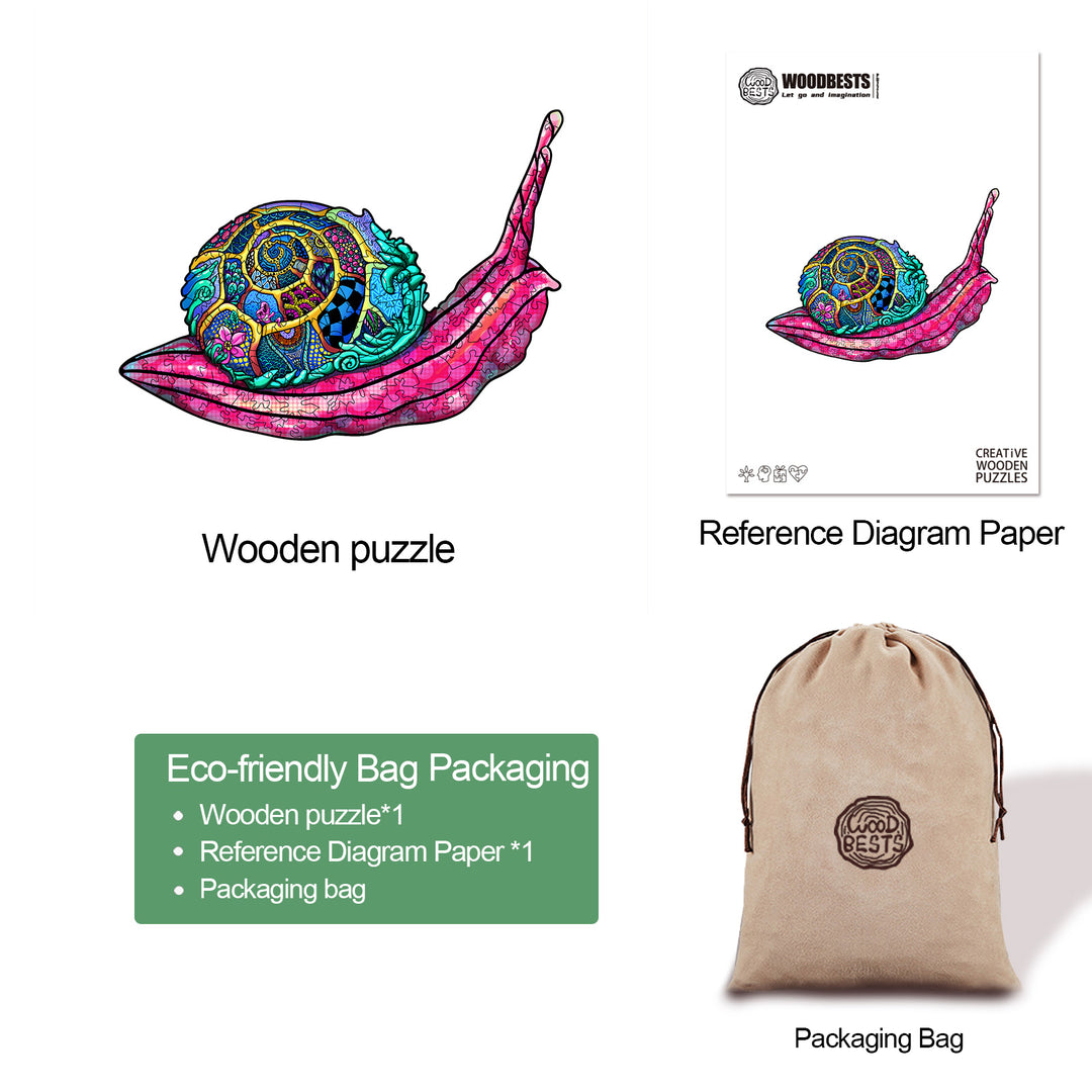 Colorful Snail Wooden Jigsaw Puzzle