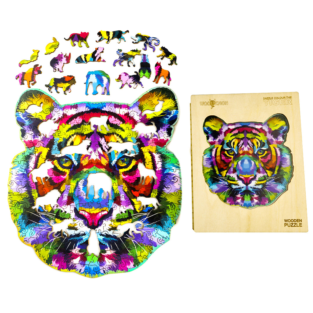 Colorful Tiger Wooden Jigsaw Puzzle