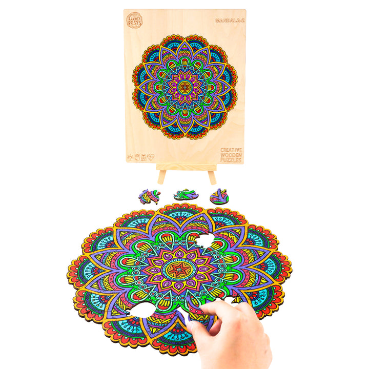 Flower Mandala Wooden Jigsaw Puzzle - Woodbests