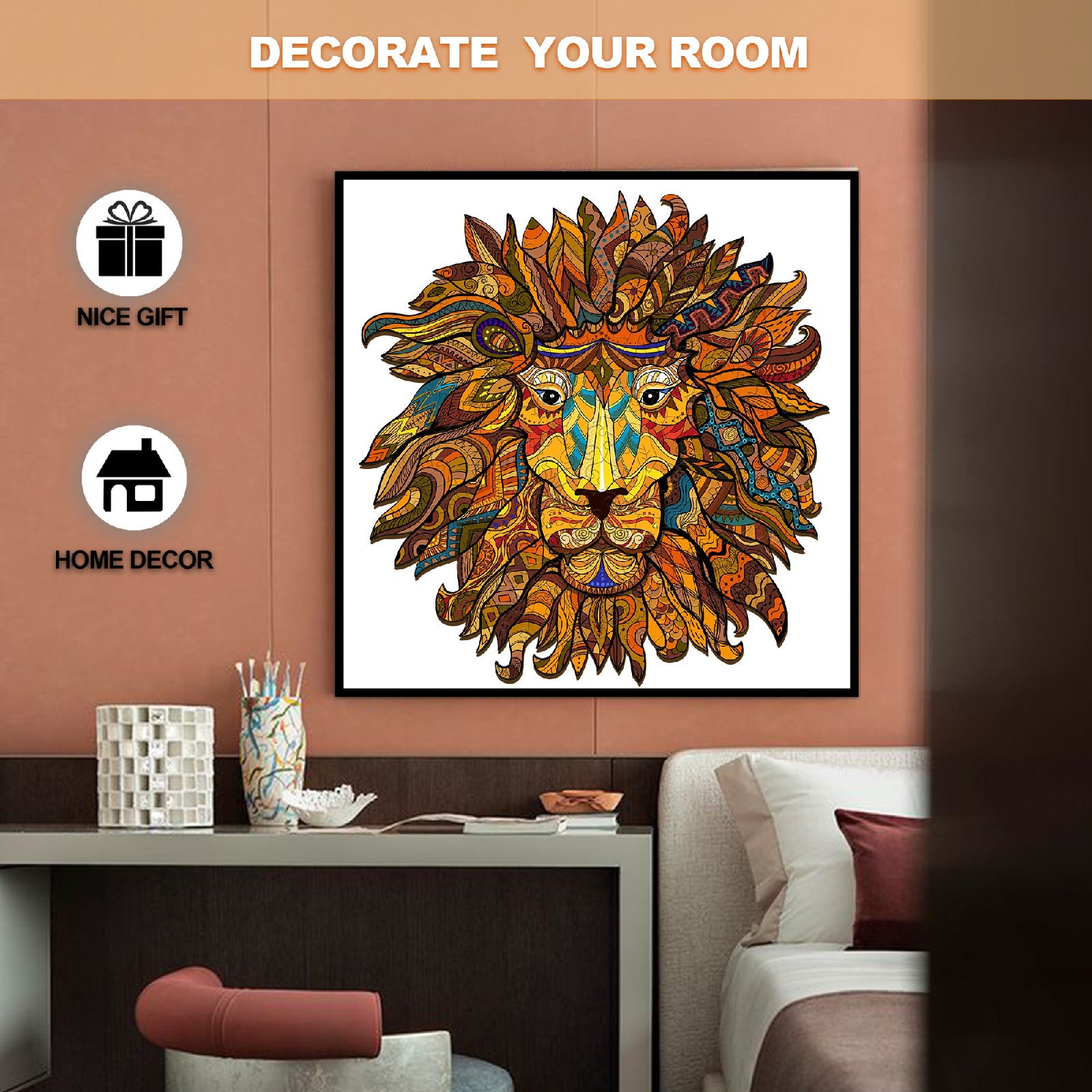Prairie Lion Wooden Jigsaw Puzzle