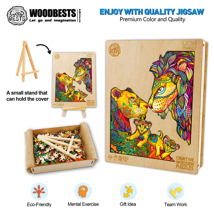 Lion Family Wooden Jigsaw Puzzle