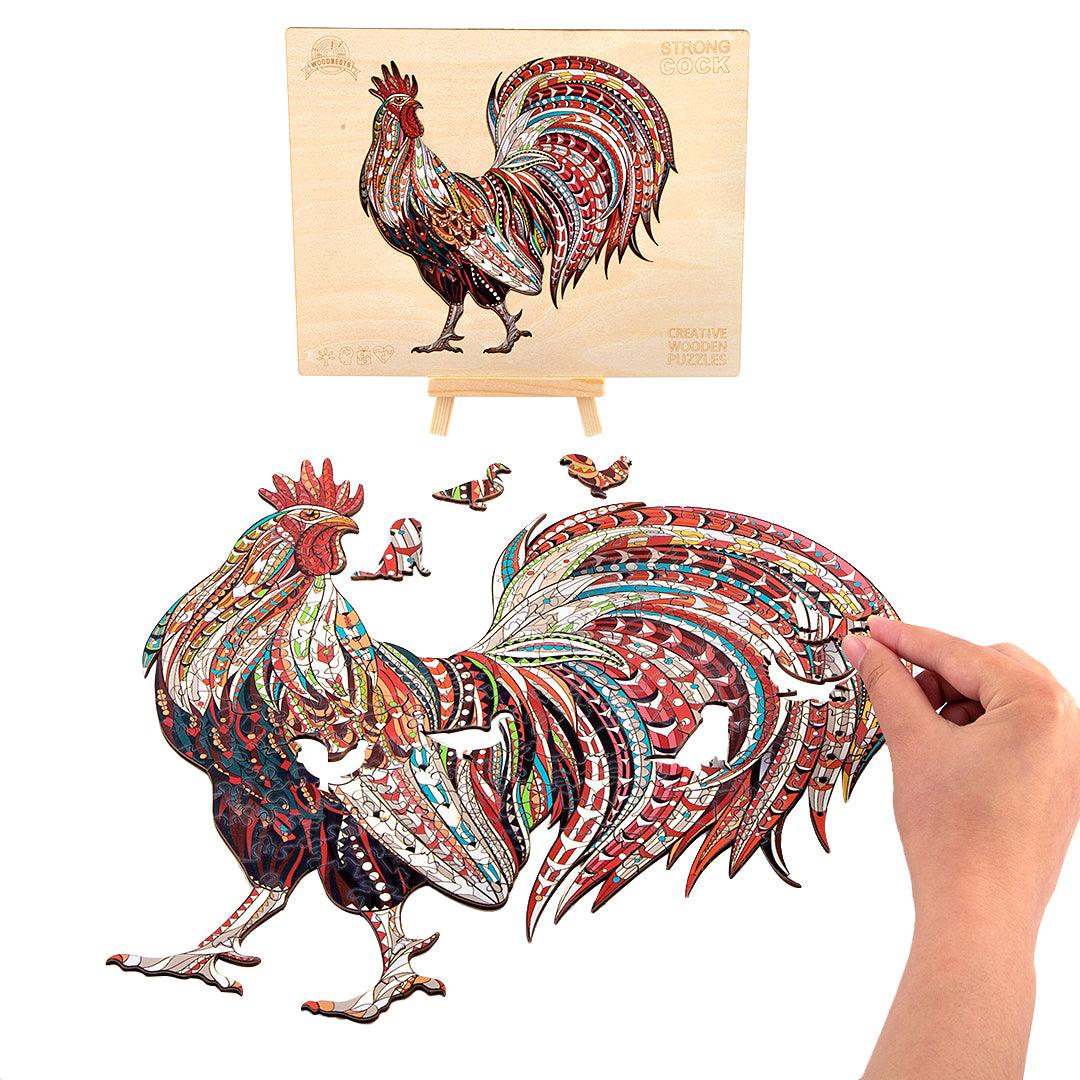 Strong Rooster Wooden Jigsaw Puzzle - Woodbests