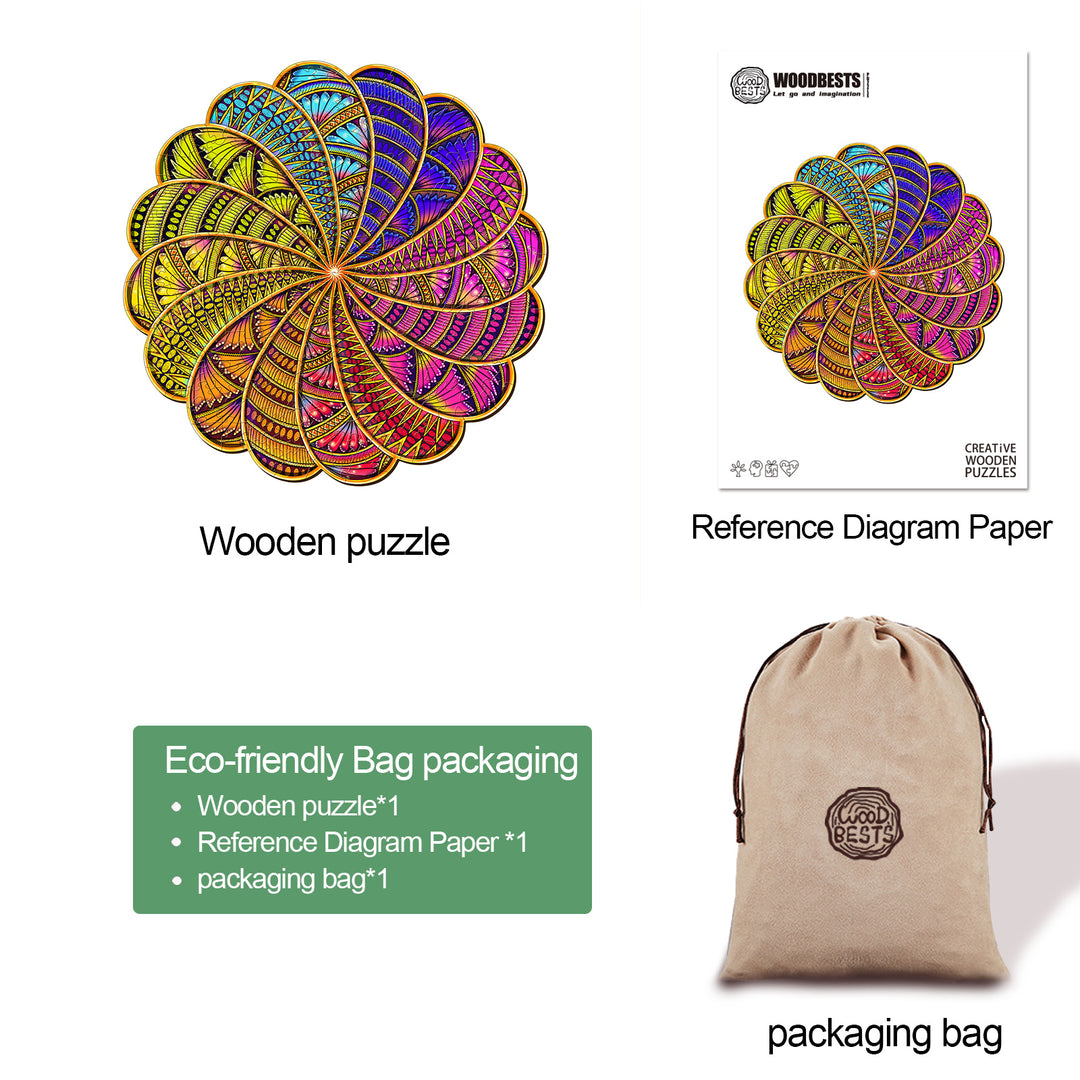 Mandala-4 Wooden Jigsaw Puzzle - Woodbests