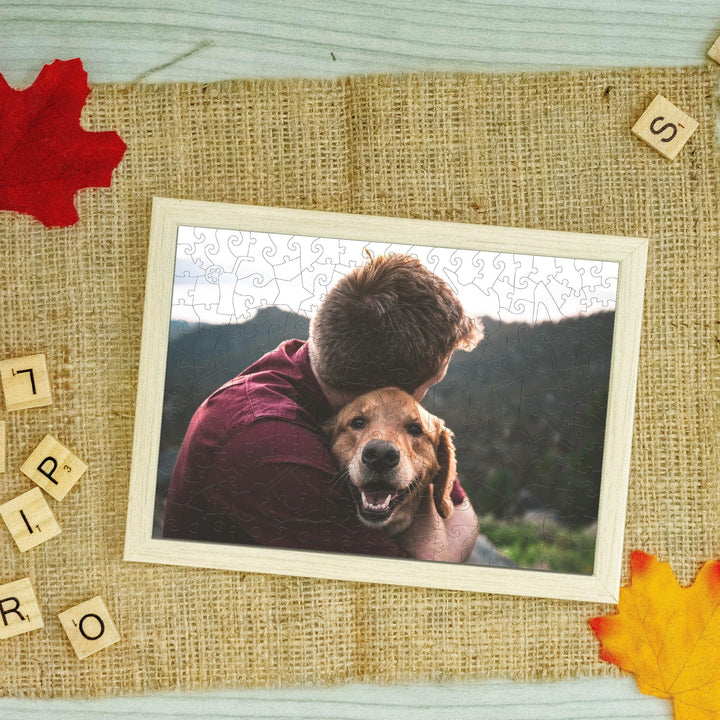 Hug You Animal Lover Warm Heart Personalized Photo Puzzles - Woodbests