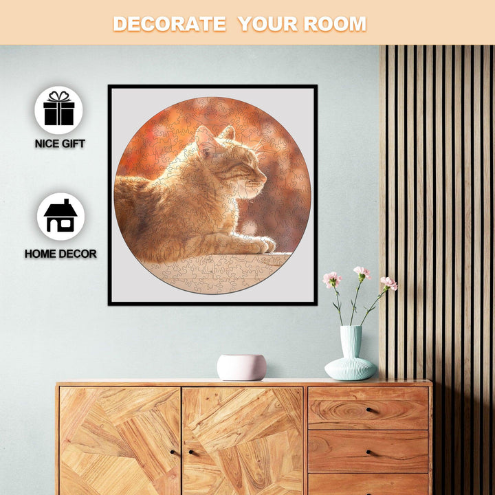 Quebra-cabeça de madeira com foto de gato personalizado