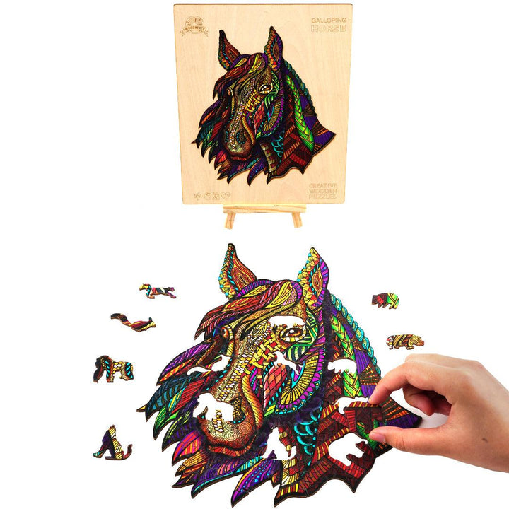 Galloping Horse Wooden Jigsaw Puzzle