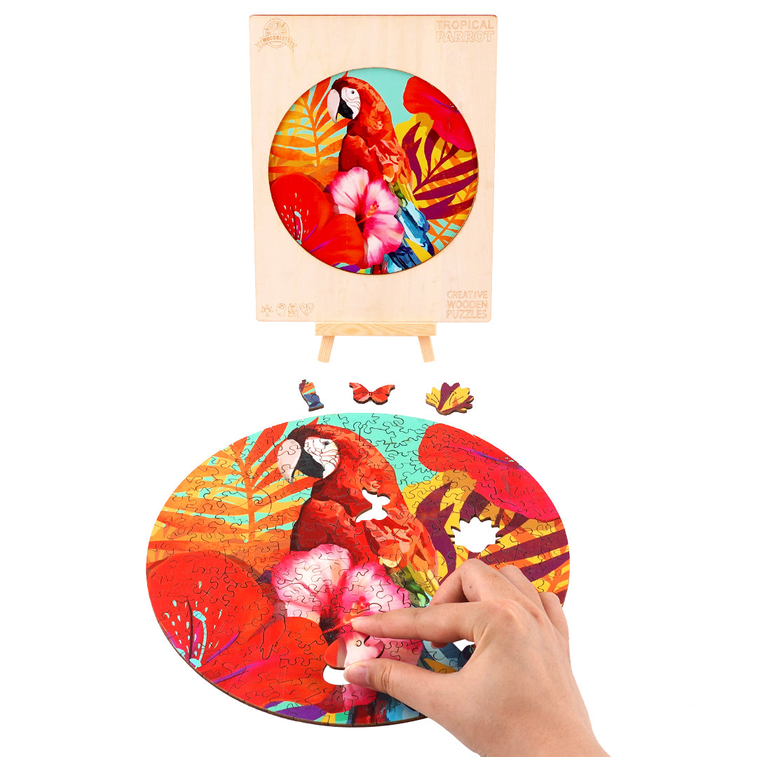 Tropical Parrot Wooden Jigsaw Puzzle
