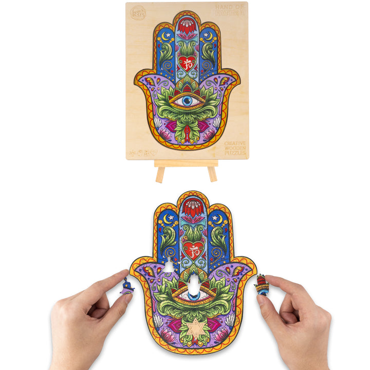 Hand Of Fatima Wooden Jigsaw Puzzle
