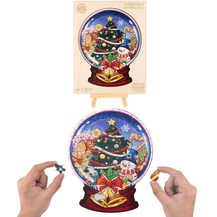 Christmas Crystal Ball Wooden Jigsaw Puzzle