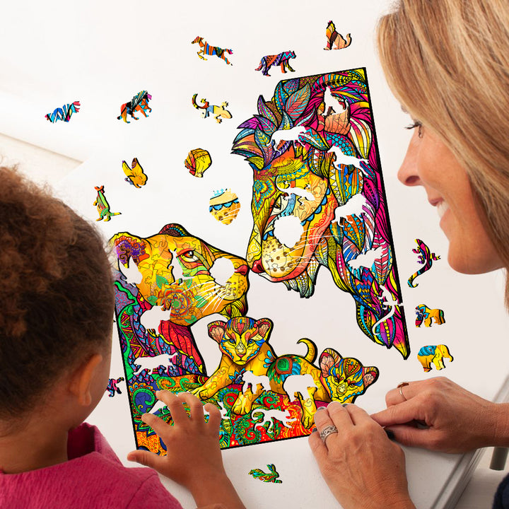 Lion Family Wooden Jigsaw Puzzle