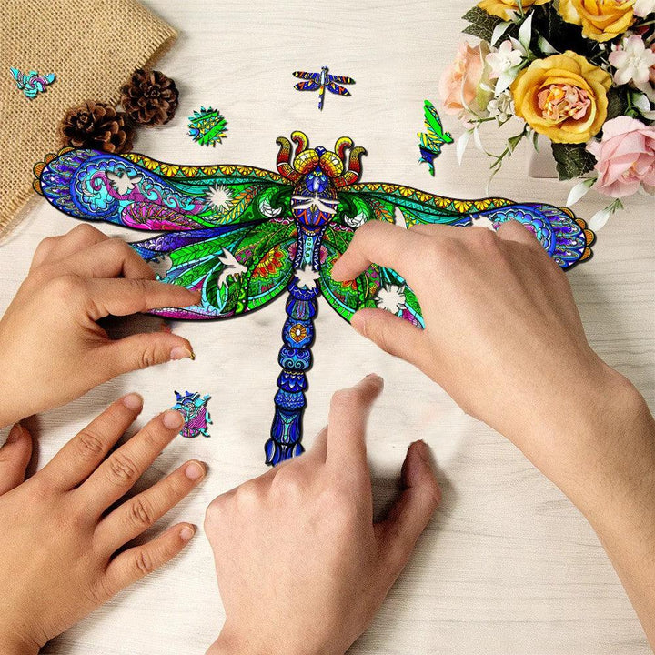 Large Dragonfly Wooden Jigsaw Puzzle-Woodbests