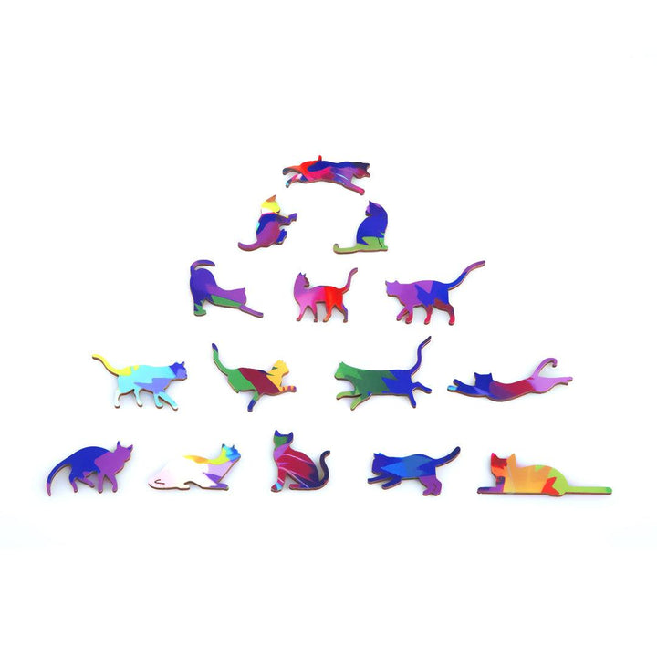 Rainbow Cat Wooden Jigsaw Puzzle - Woodbests