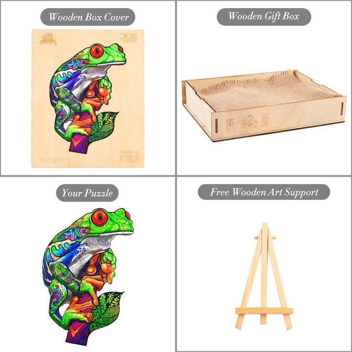 Tree Frog Wooden Jigsaw Puzzle - Woodbests