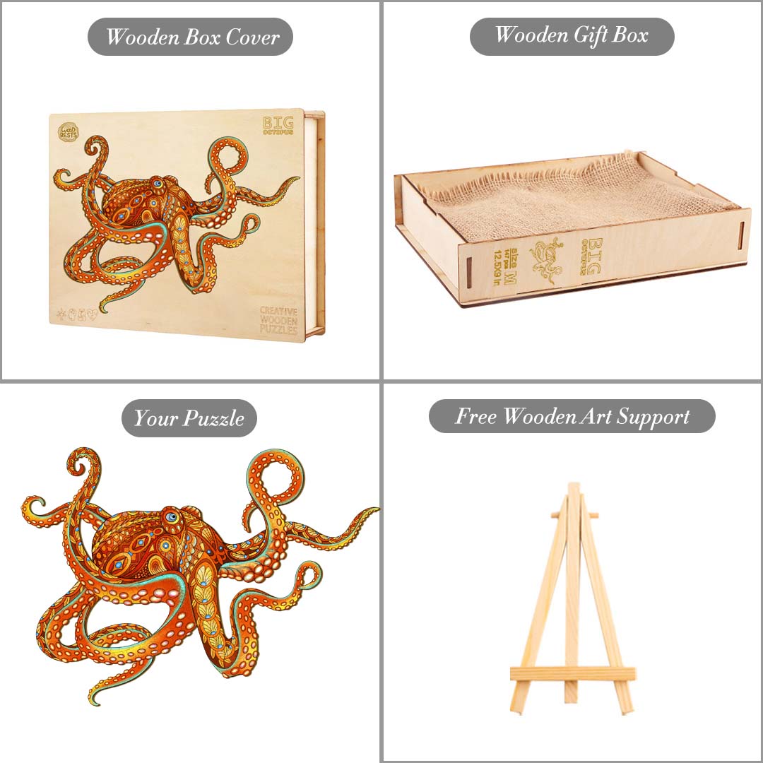 Big Octopus Wooden Jigsaw Puzzle