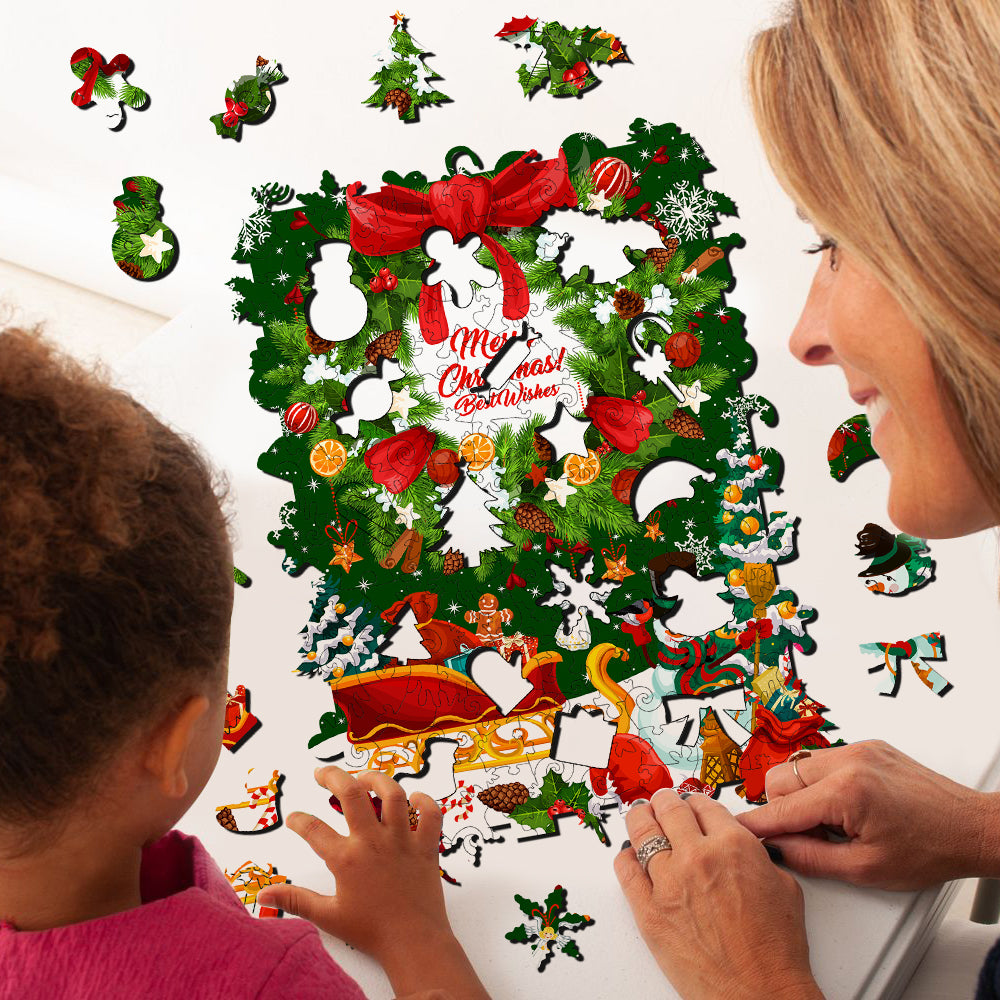 Merry Christmas Wooden Jigsaw Puzzle