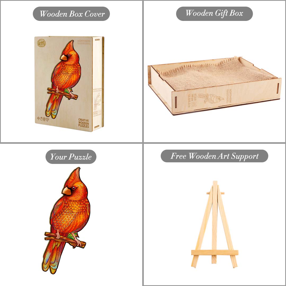 Northern Cardinal Wooden Jigsaw Puzzle