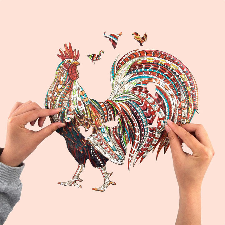 Strong Rooster Wooden Jigsaw Puzzle