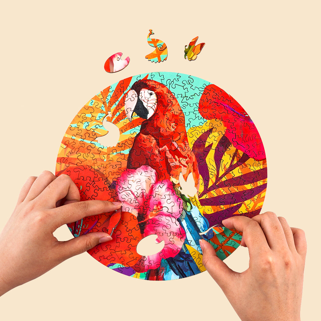 Tropical Parrot Wooden Jigsaw Puzzle