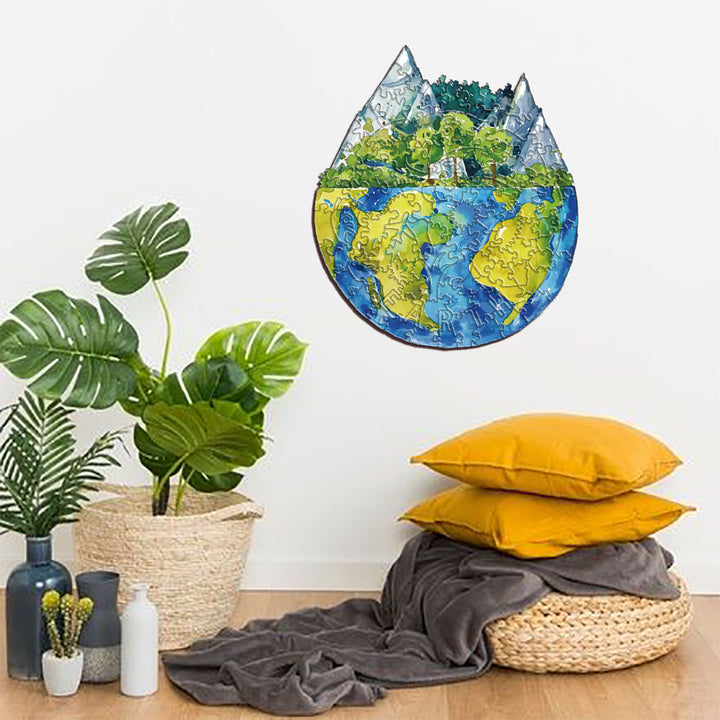 "Only One Earth" Environmental Friendly Jigsaw Puzzle - Woodbests