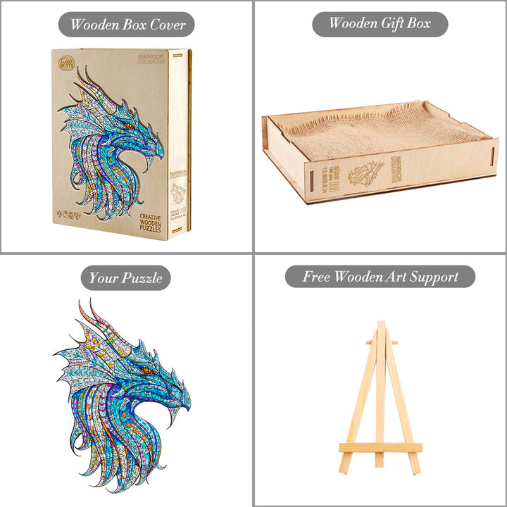 Warrior Dragon Wooden Jigsaw Puzzle - Woodbests