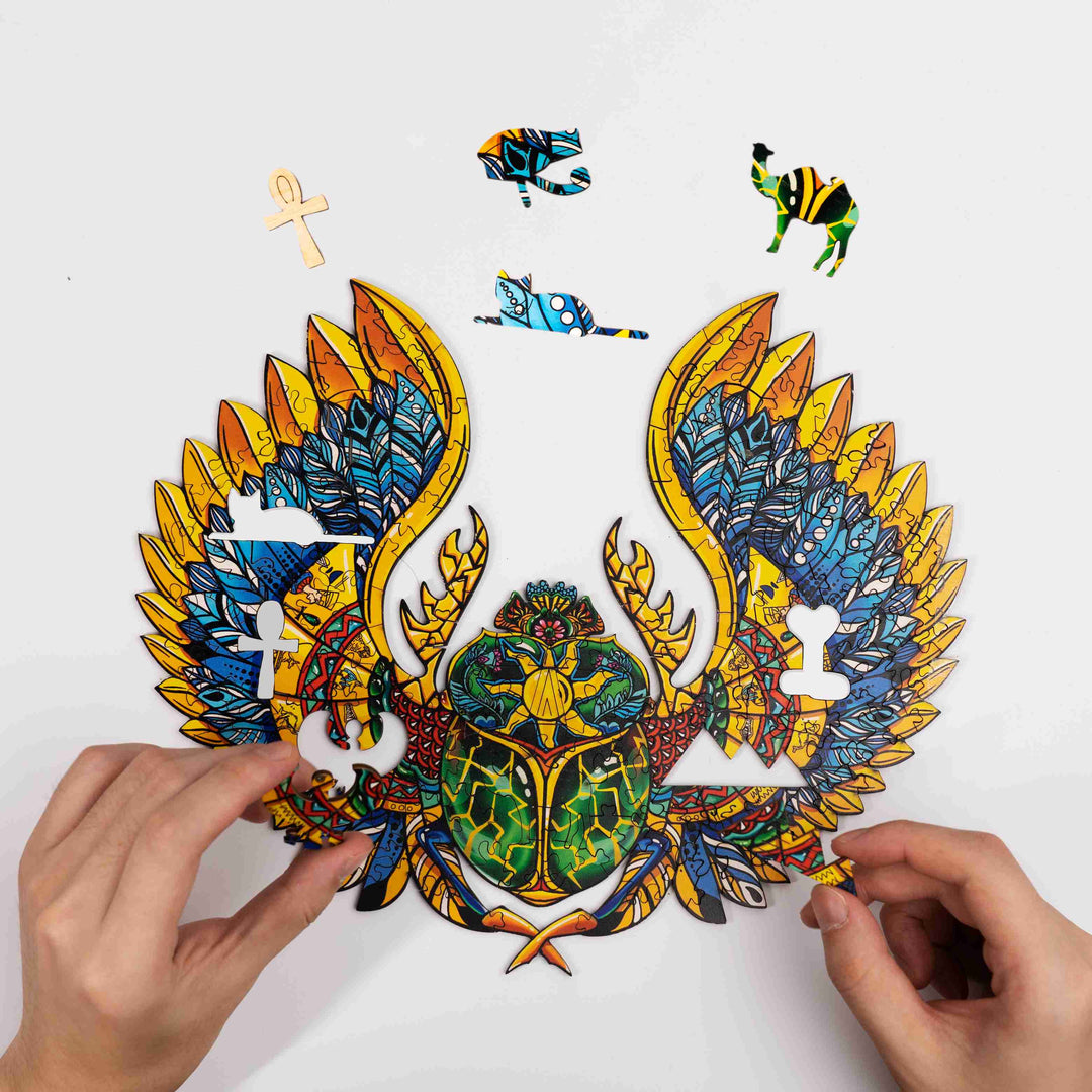 Golden Scarab Wooden Jigsaw Puzzle - Woodbests