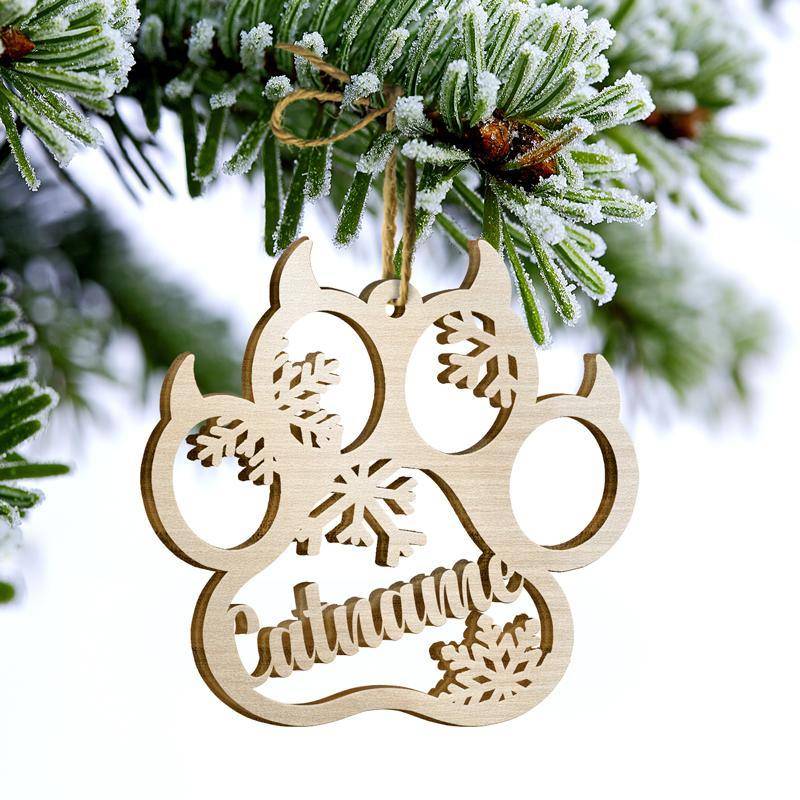 Personalized Dog/Cat Paw Angel Wings Ornament - Woodbests