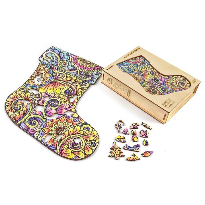 Christmas Socks Wooden Jigsaw Puzzle - Woodbests