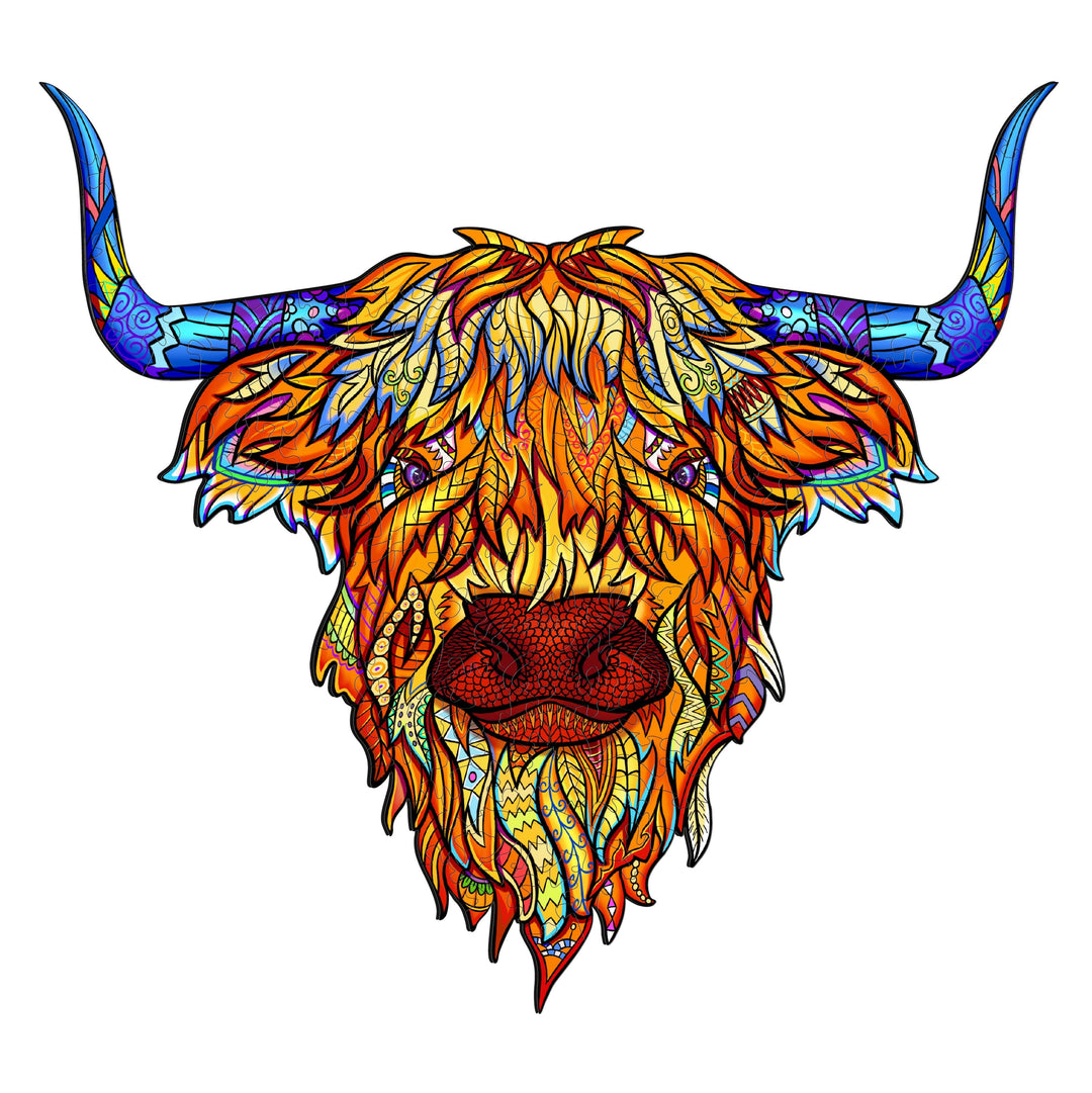 Highland Cattle Wooden Jigsaw Puzzle