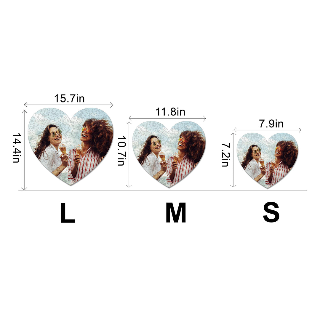 LOVE Style Personalized Friendship Photo Wooden Puzzle - Woodbests