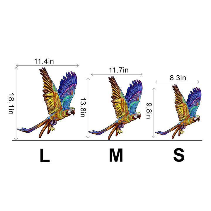 Colorful Parrots Wooden Jigsaw Puzzle