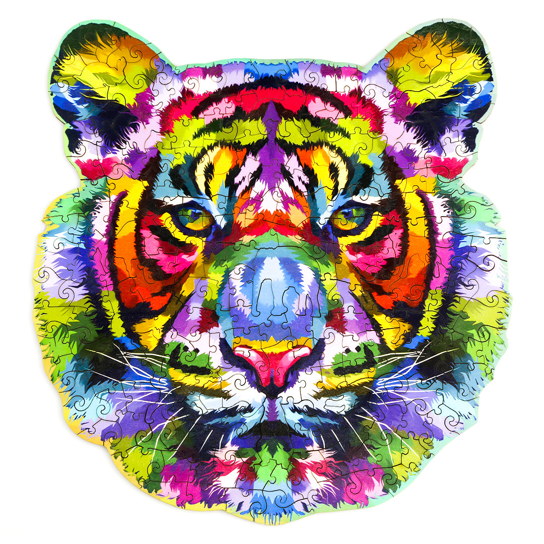 Colorful Tiger Wooden Jigsaw Puzzle - Woodbests