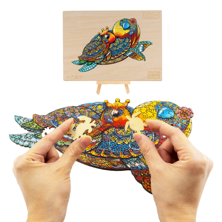 Turtle Family Wooden Jigsaw Puzzle - Woodbests
