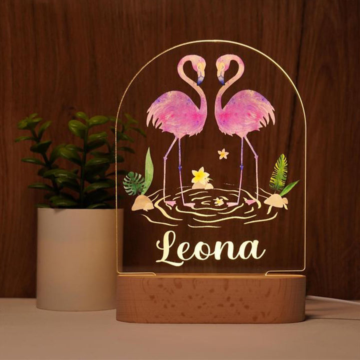 Personalized Baby Name Animal Style Night Light-Woodbests